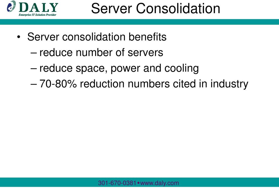 of servers reduce space, power and
