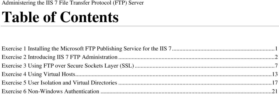 .. 2 Exercise 3 Using FTP over Secure Sockets Layer (SSL).