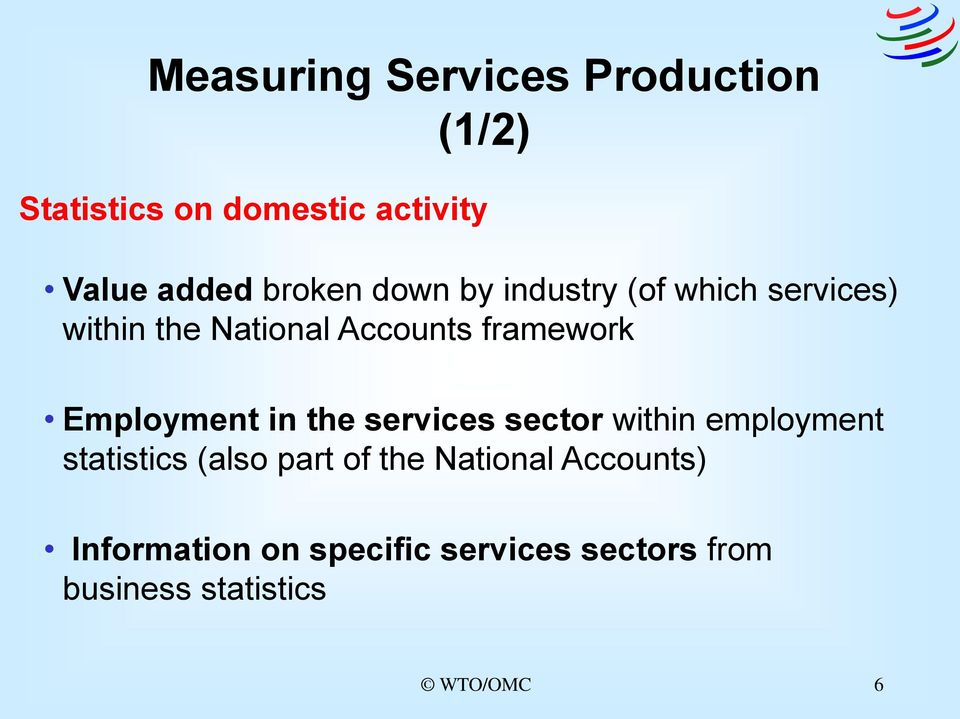 Employment in the services sector within employment statistics (also part of the