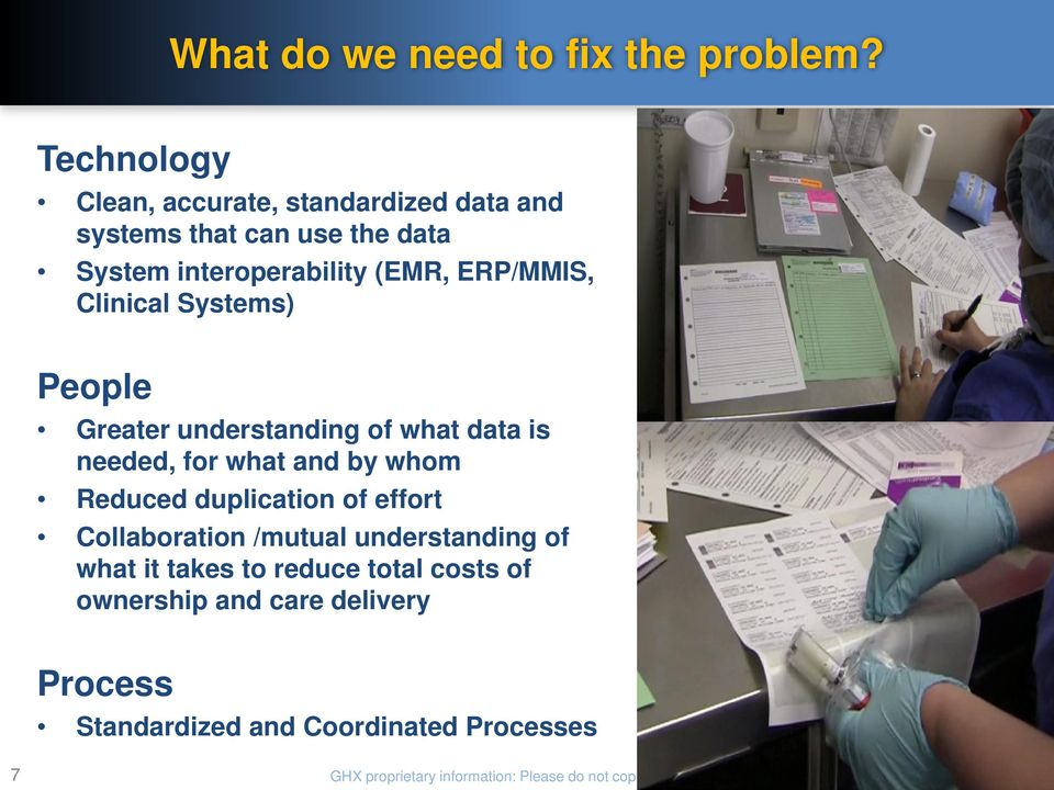 (EMR, ERP/MMIS, Clinical Systems) People Greater understanding of what data is needed, for what and by whom