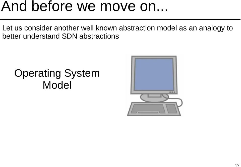 abstraction model as an analogy to