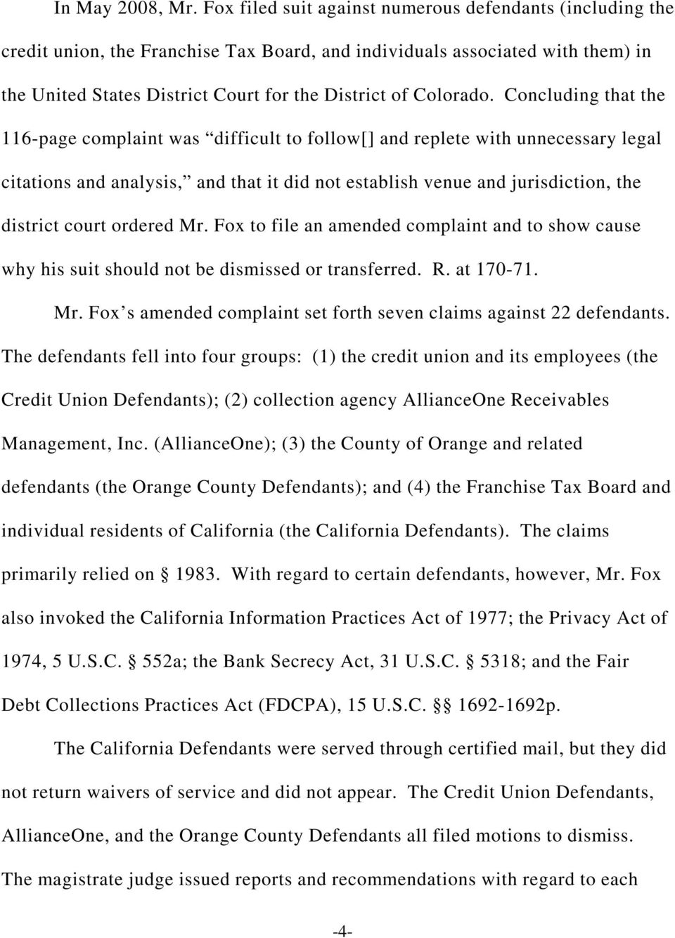 Concluding that the 116-page complaint was difficult to follow[] and replete with unnecessary legal citations and analysis, and that it did not establish venue and jurisdiction, the district court