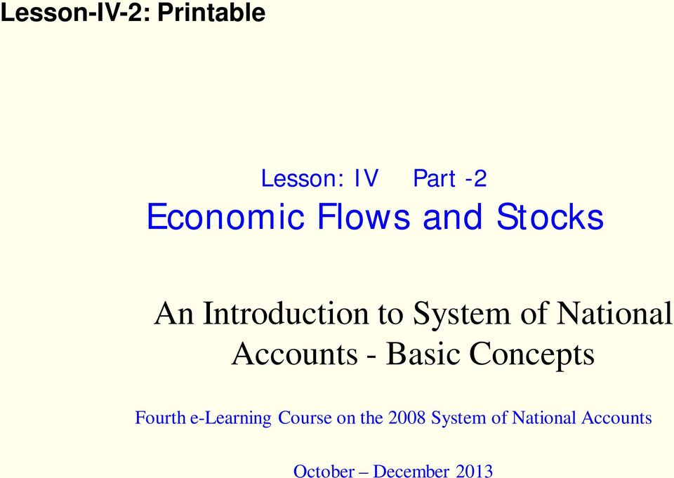 Accounts - Basic Concepts Fourth e-learning Course on