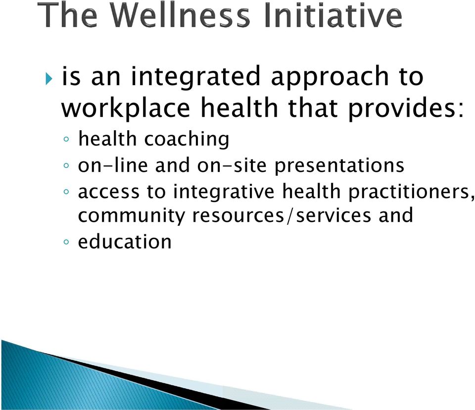 on-site presentations access to integrative