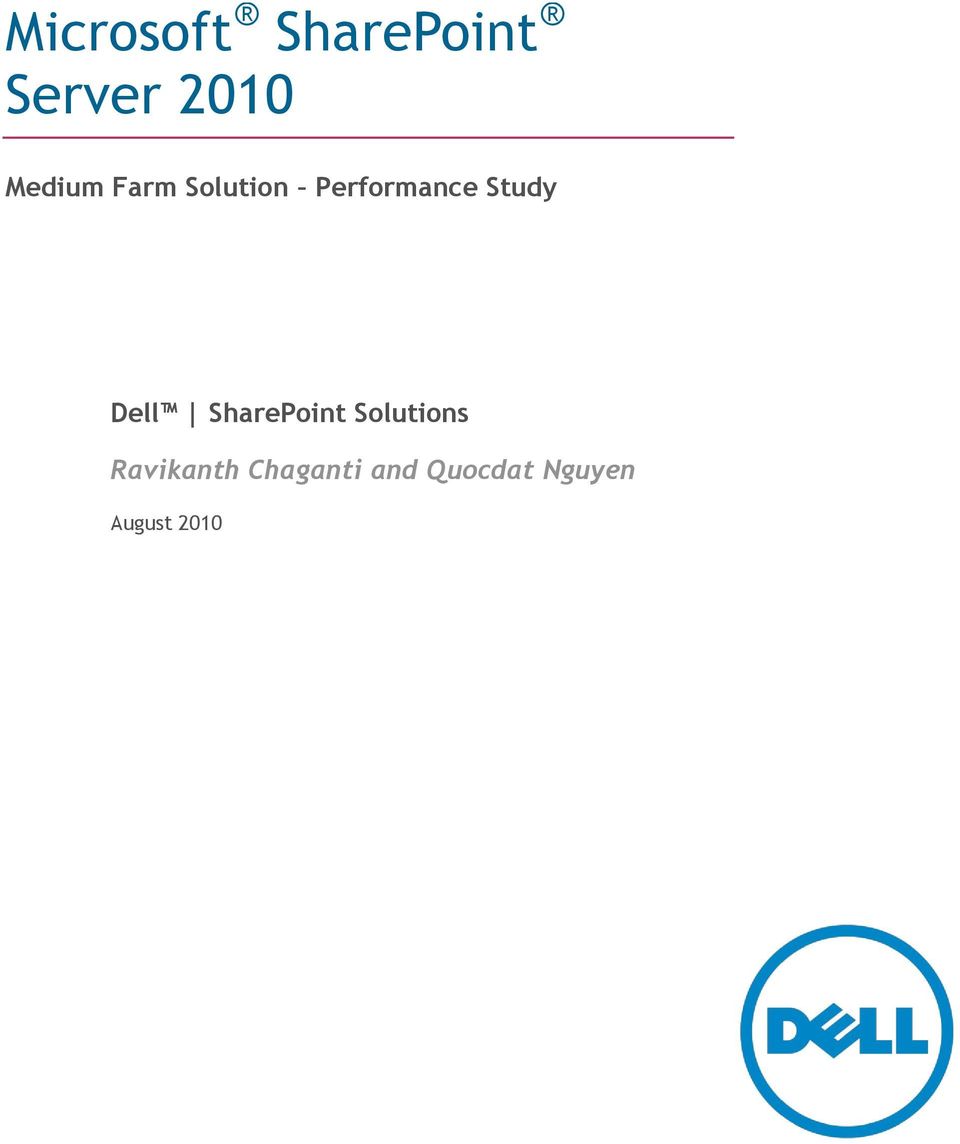 Study Dell SharePoint Solutions