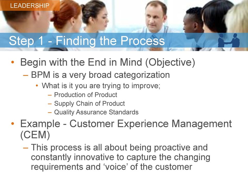 Product Quality Assurance Standards Example - Customer Experience Management (CEM) This process