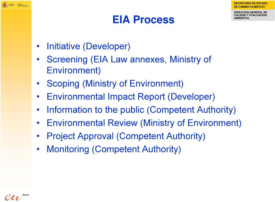 (Developer) Information to the public (Competent Authority) Environmental Review
