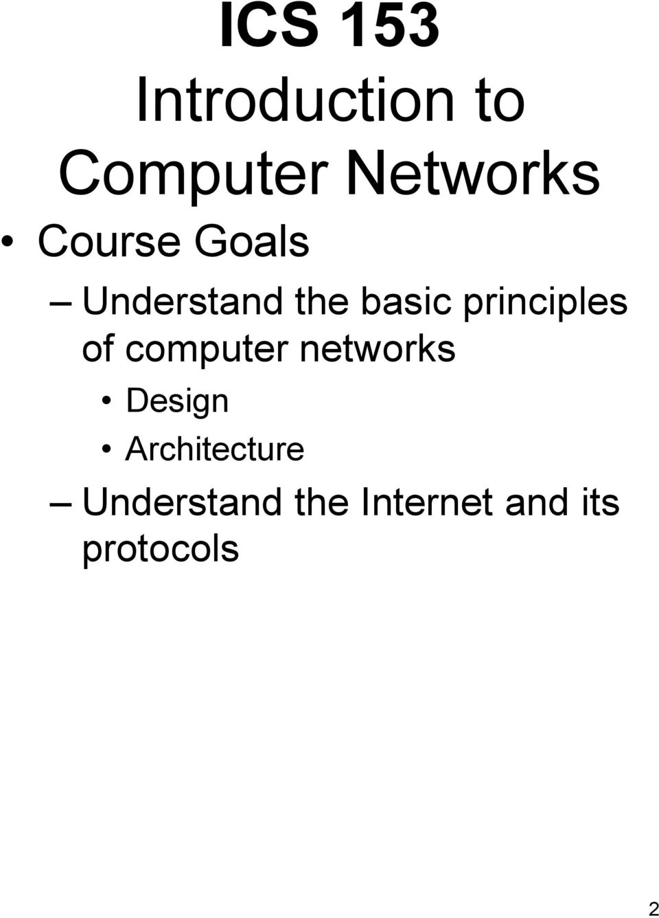 principles of computer networks Design