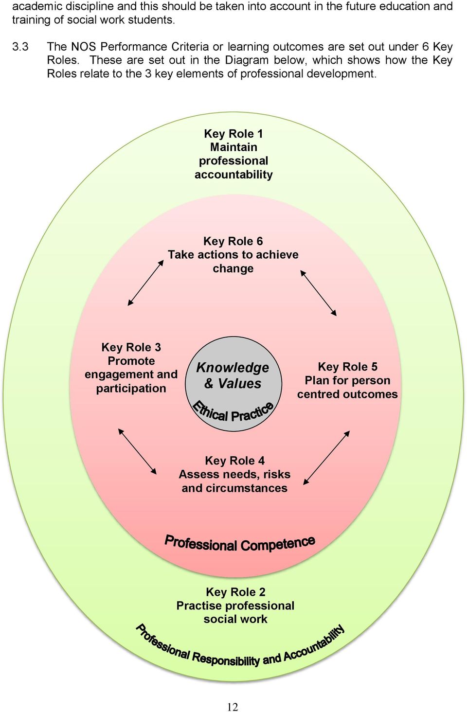 These are set out in the Diagram below, which shows how the Key Roles relate to the 3 key elements of professional development.