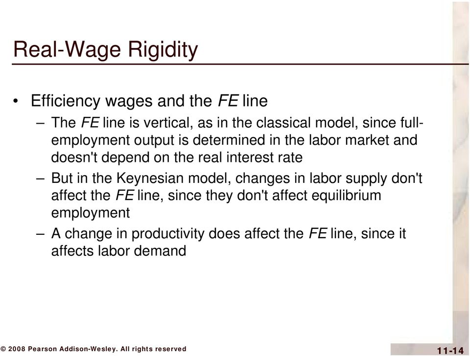 rate But in the Keynesian model, changes in labor supply don't affect the FE line, since they don't
