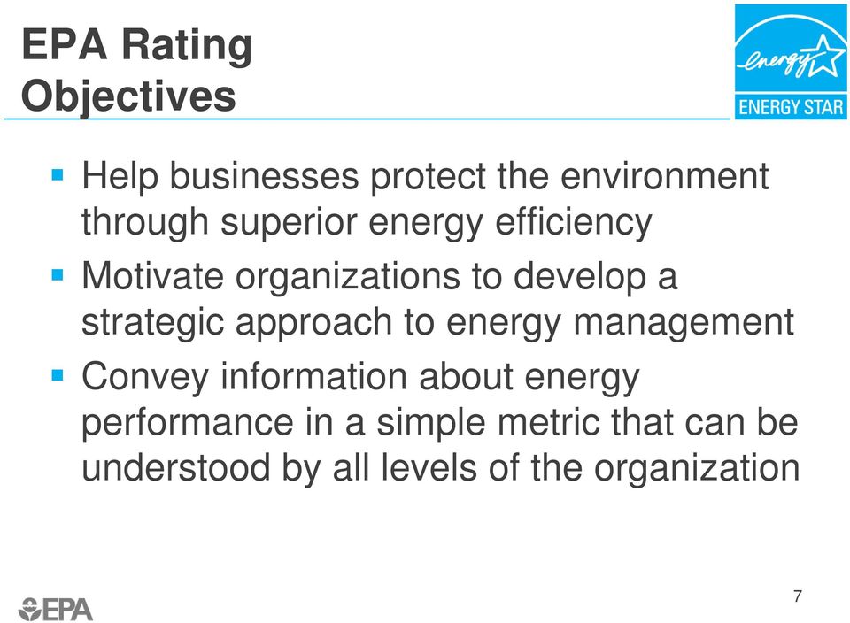 approach to energy management Convey information about energy performance