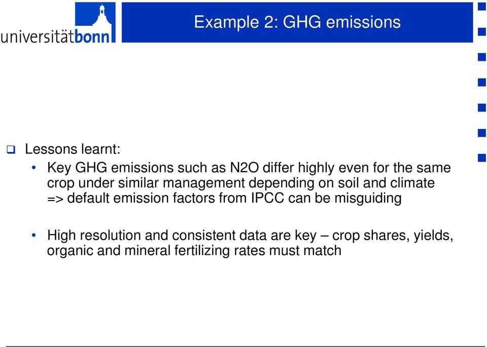 climate => default emission factors from IPCC can be misguiding High resolution