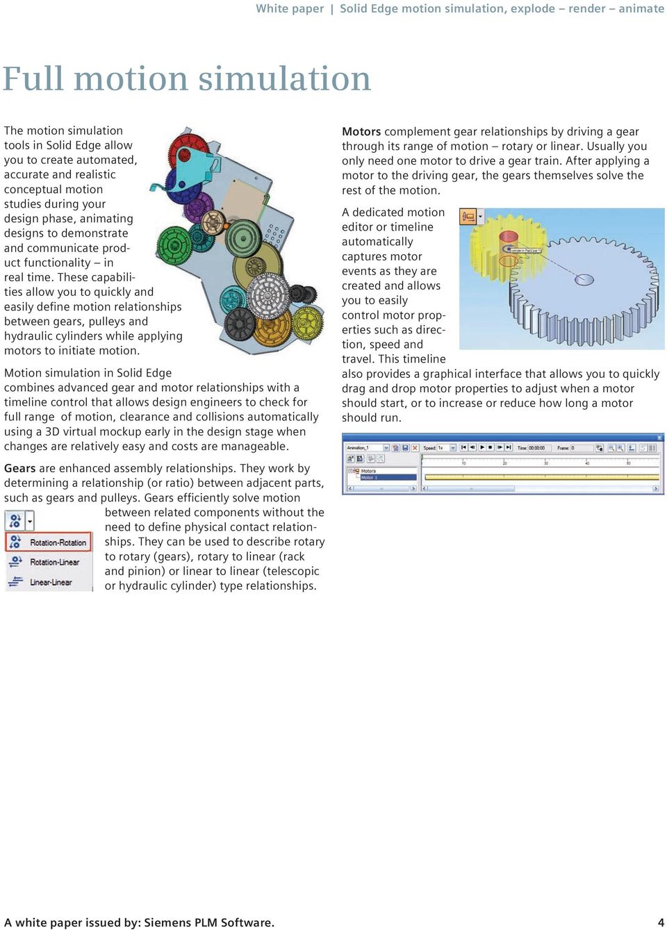 Solid Edge motion simulation, explode render animate - PDF Free Download