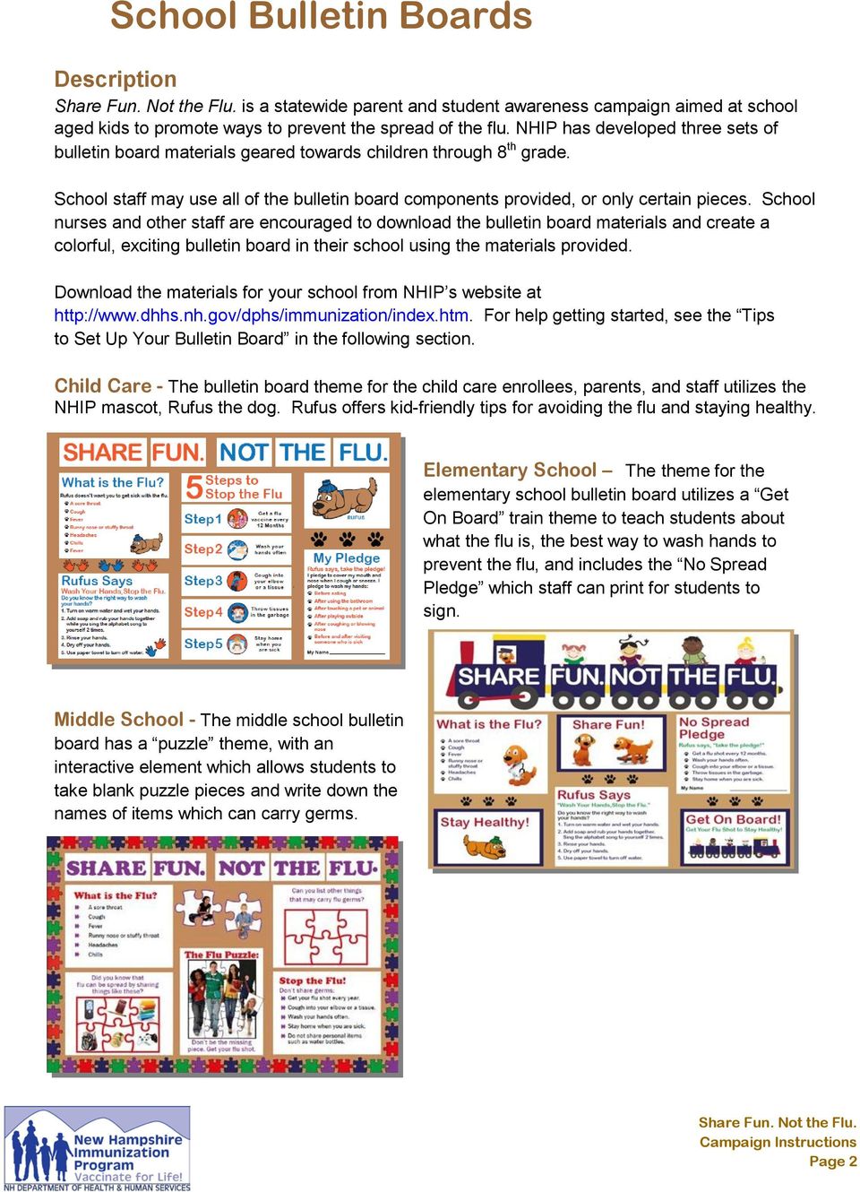 School nurses and other staff are encouraged to download the bulletin board materials and create a colorful, exciting bulletin board in their school using the materials provided.
