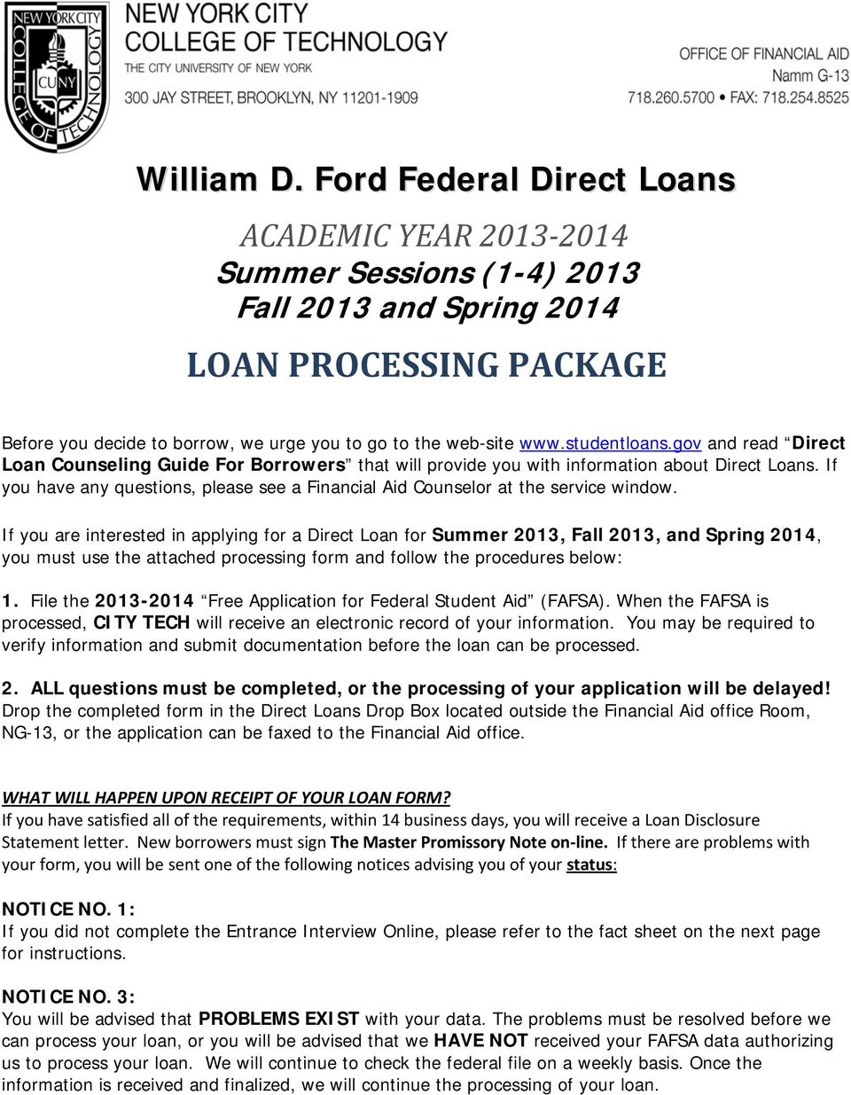 The Direct Loan Is Not A Grant It Must Be Repaid Pdf Free Download