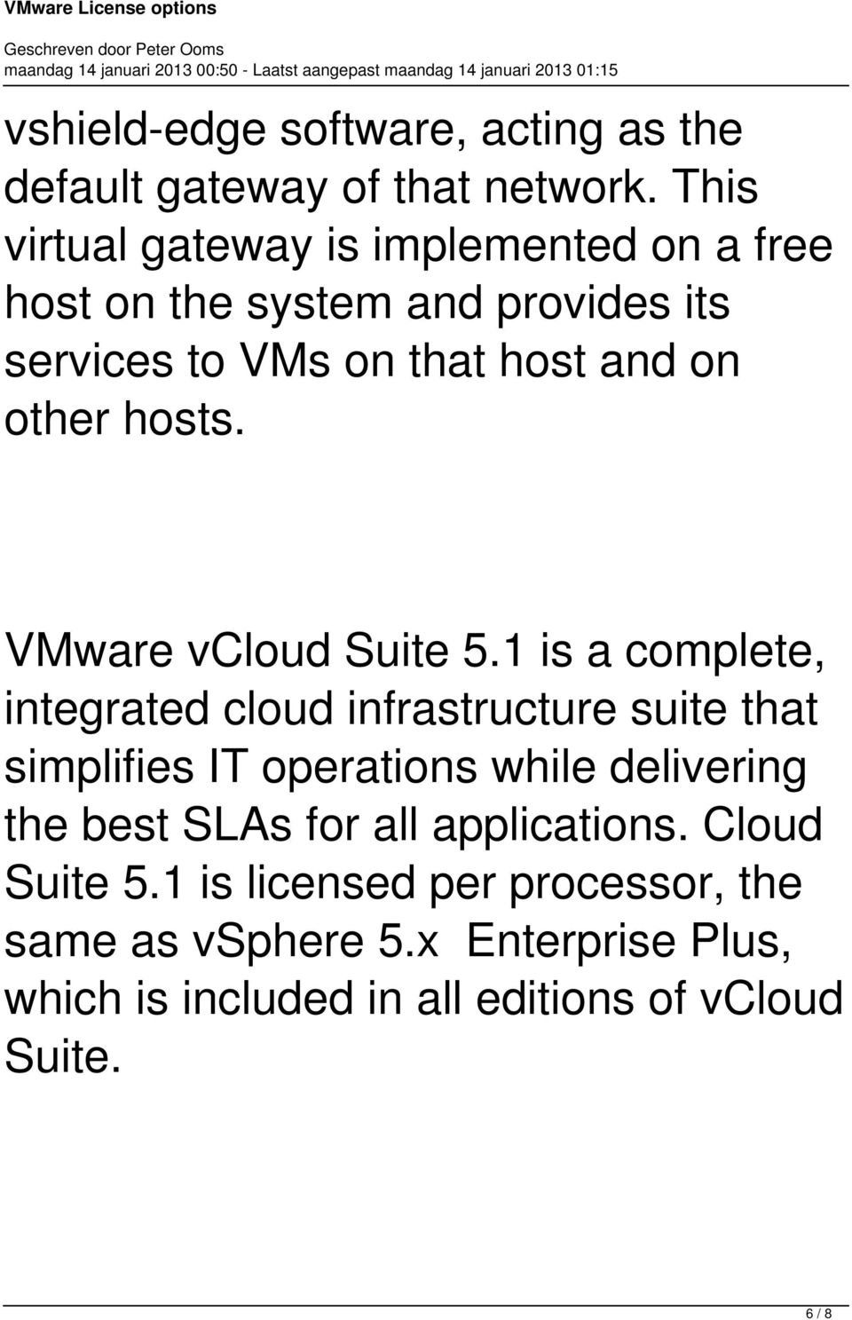 hosts. VMware vcloud Suite 5.