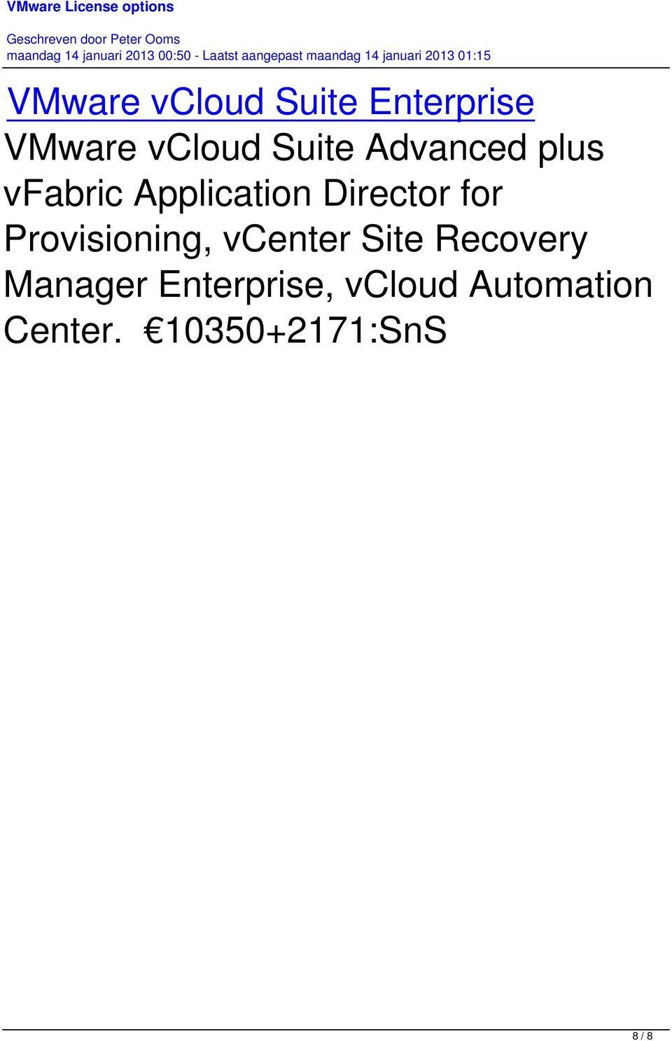 for Provisioning, vcenter Site Recovery Manager