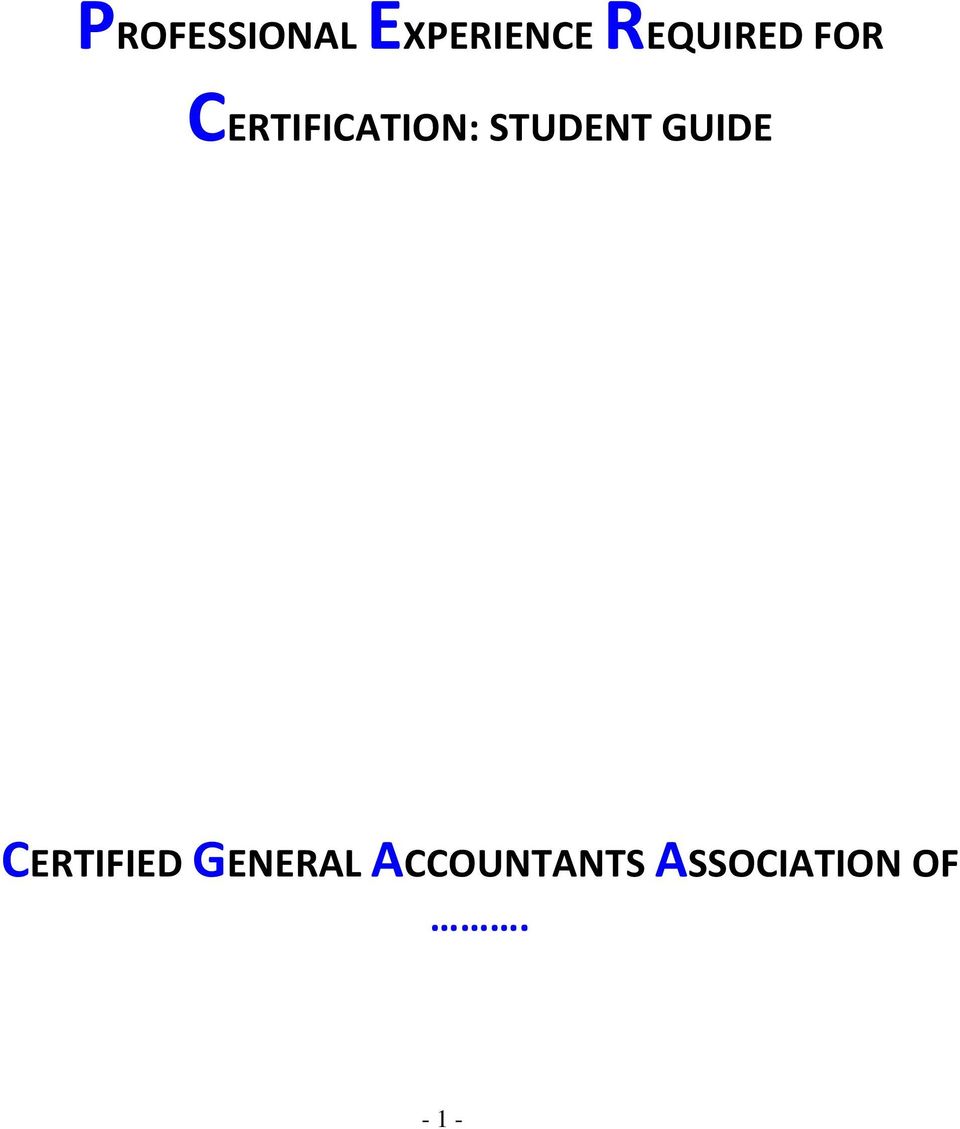 STUDENT GUIDE CERTIFIED