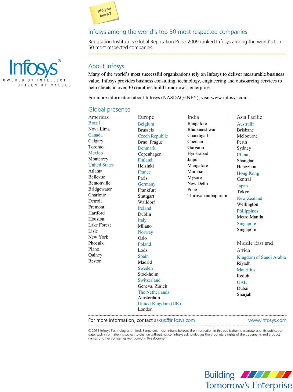 For more information about Infosys (NASDAQ:INFY), visit www.infosys.com.