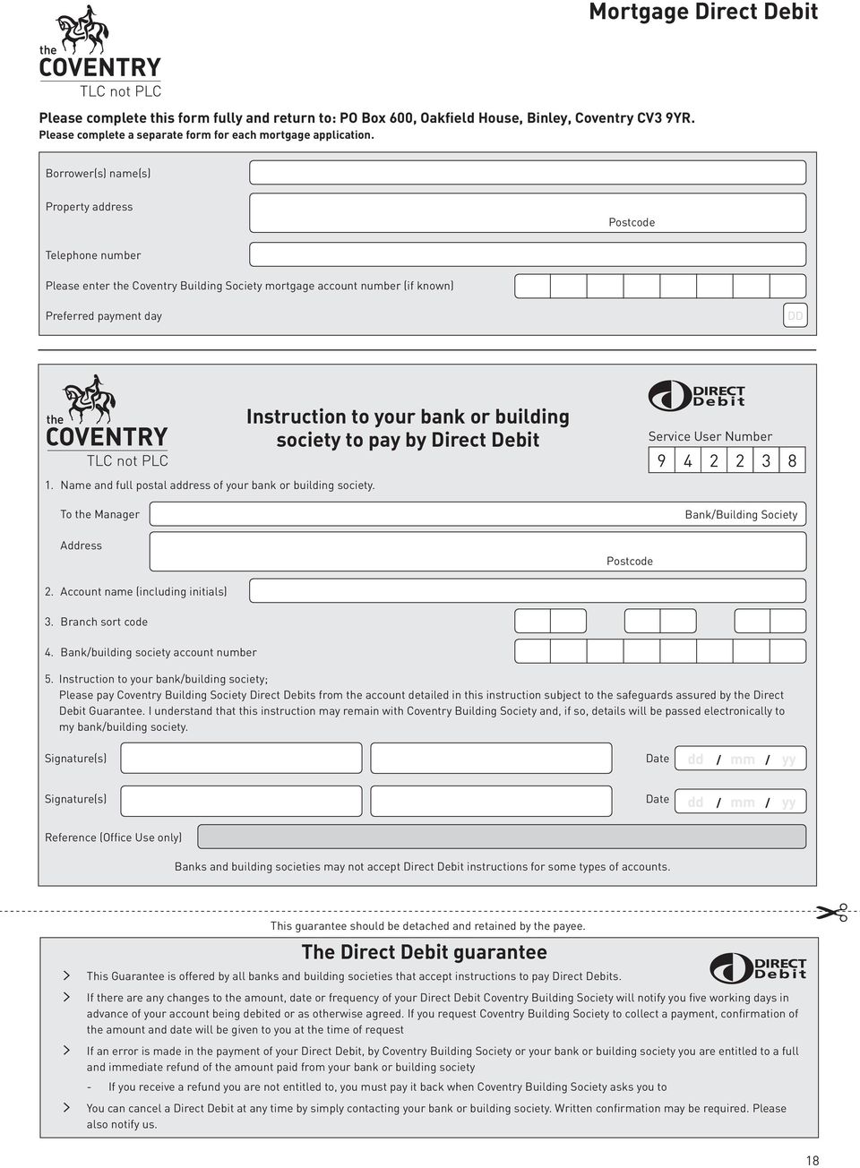 Name and full postal address of your bank or building society.