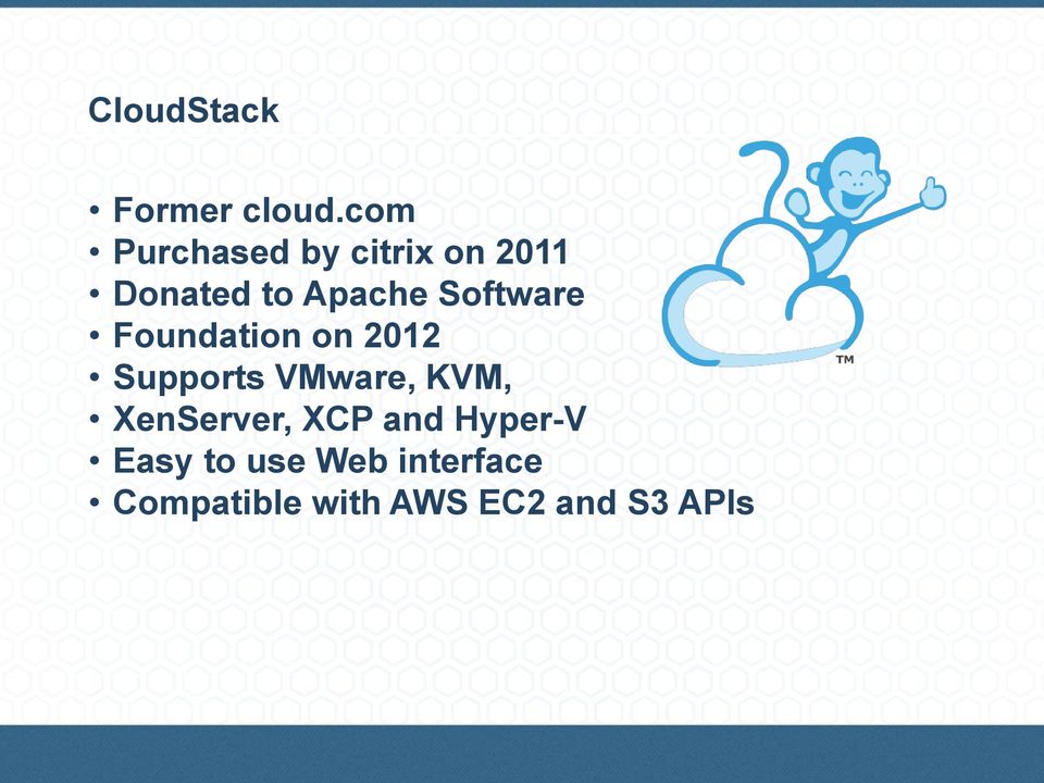 Software Foundation on 2012 Supports VMware, KVM,