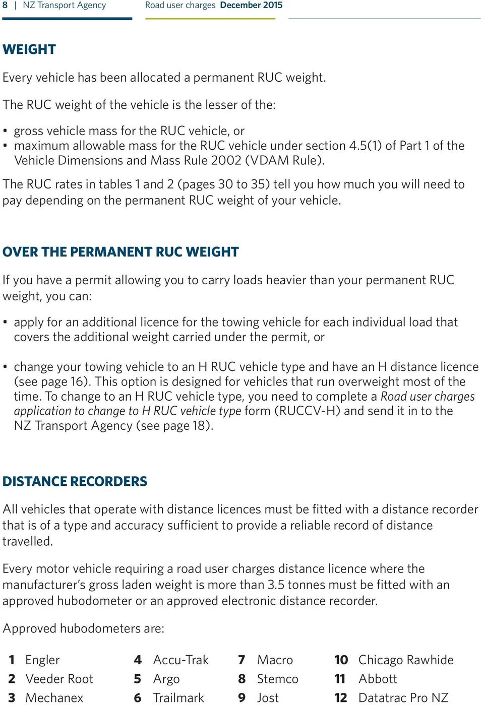 5(1) of Part 1 of the Vehicle Dimensions and Mass Rule 2002 (VDAM Rule).