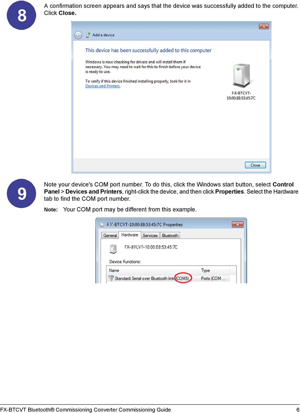 To do this, click the Windows start button, select Control Panel > Devices and Printers,