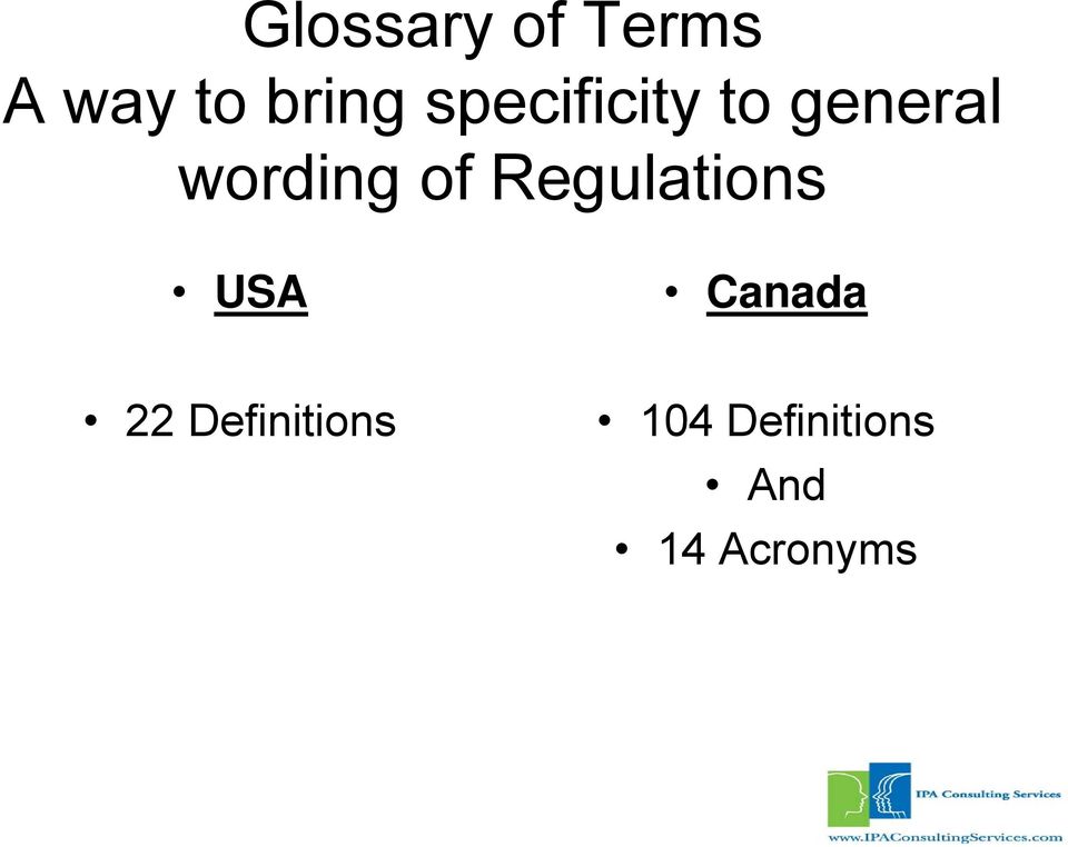 Regulations USA Canada 22