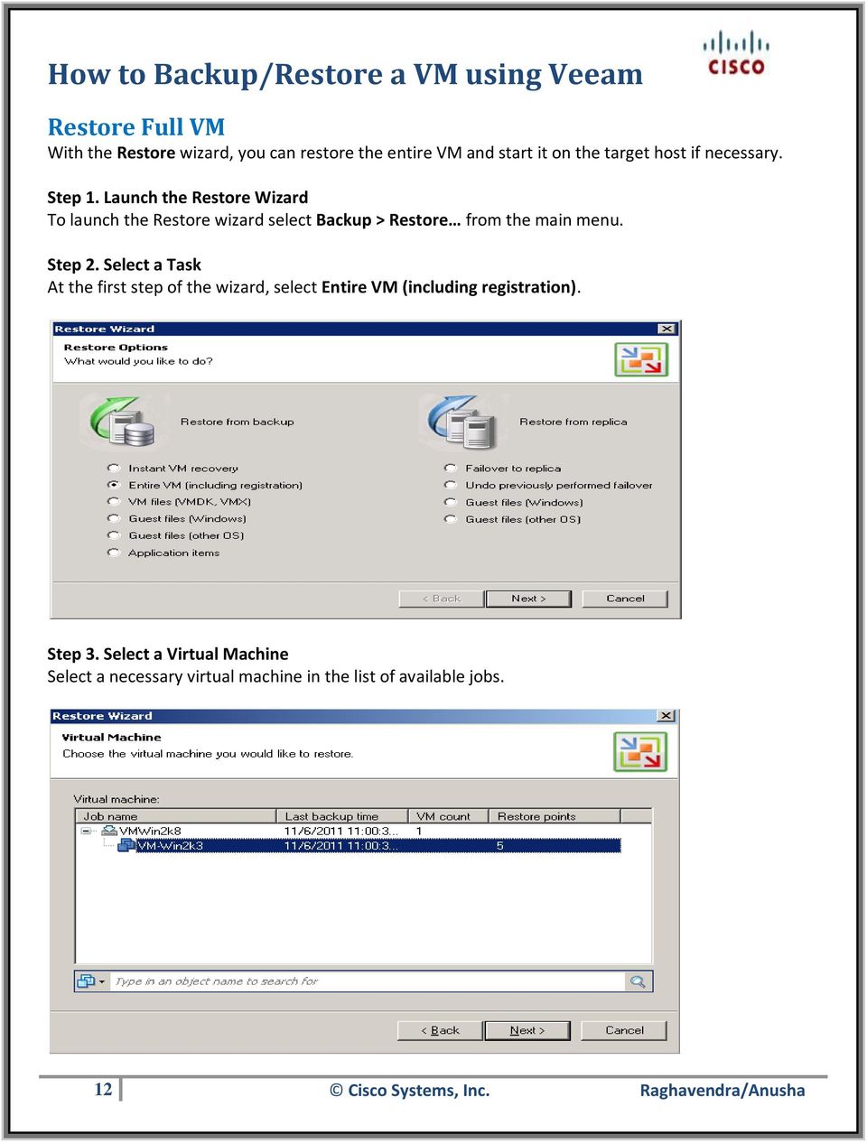 Select a Task At the first step of the wizard, select Entire VM (including registration). Step 3.