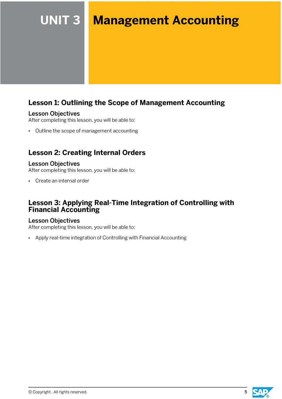 order Lesson 3: Applying Real-Time Integration of Controlling with Financial Accounting