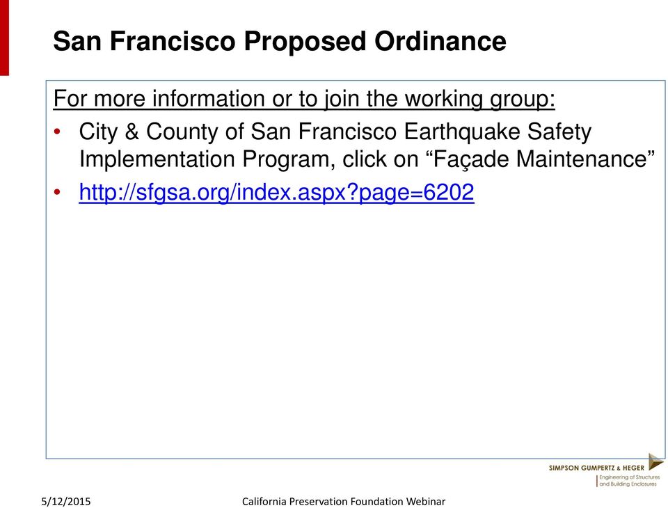 Francisco Earthquake Safety Implementation Program,