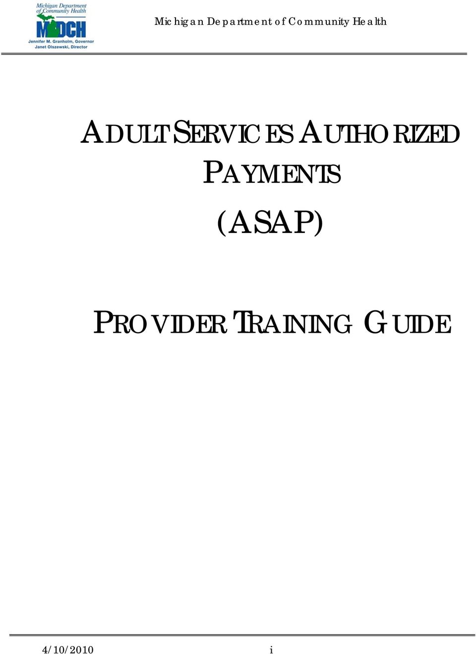 SERVICES AUTHORIZED PAYMENTS