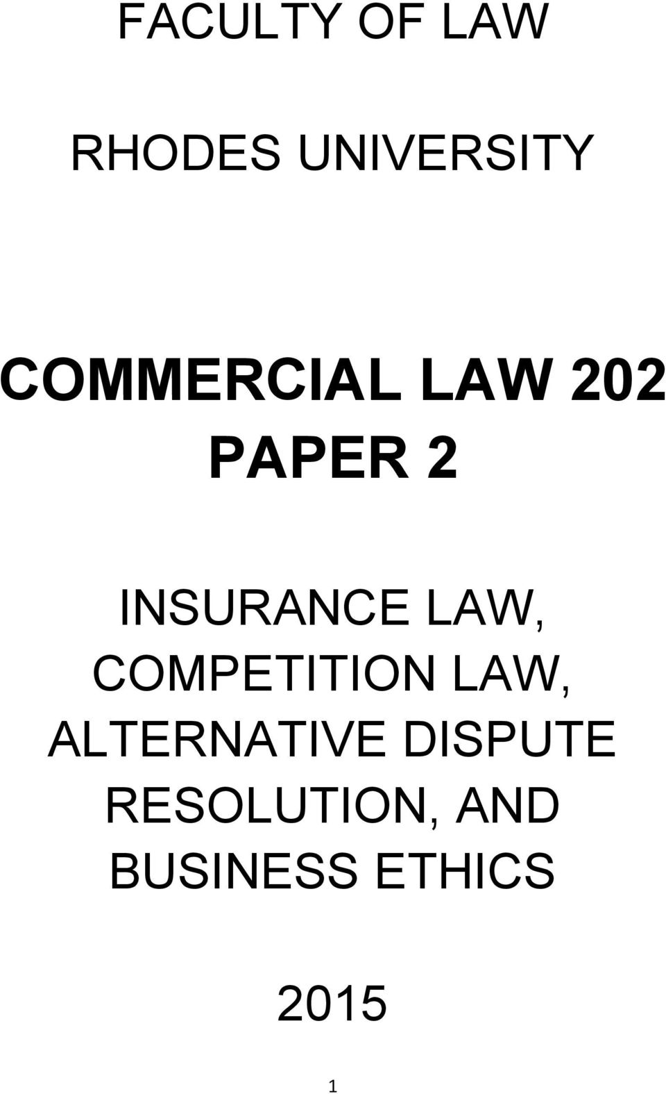 business law paper 2015