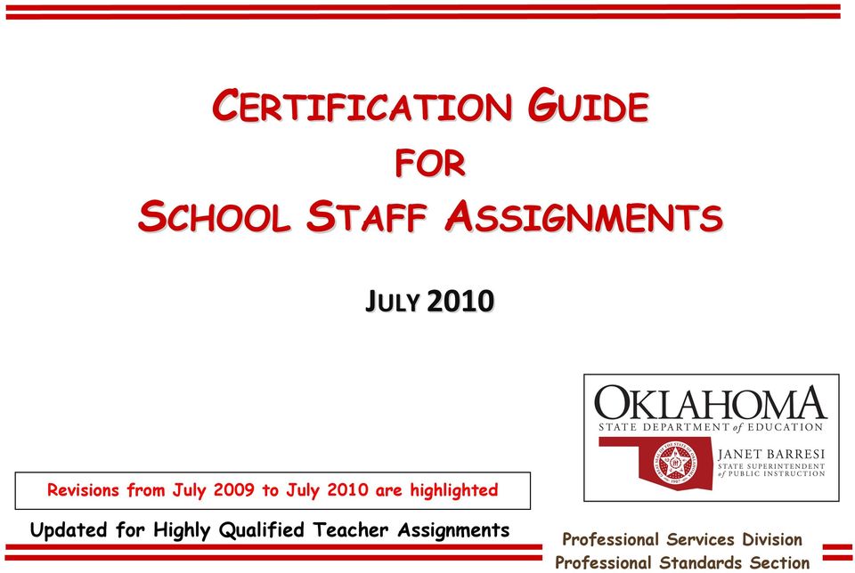 highlighted Updated for Highly Qualified Teacher