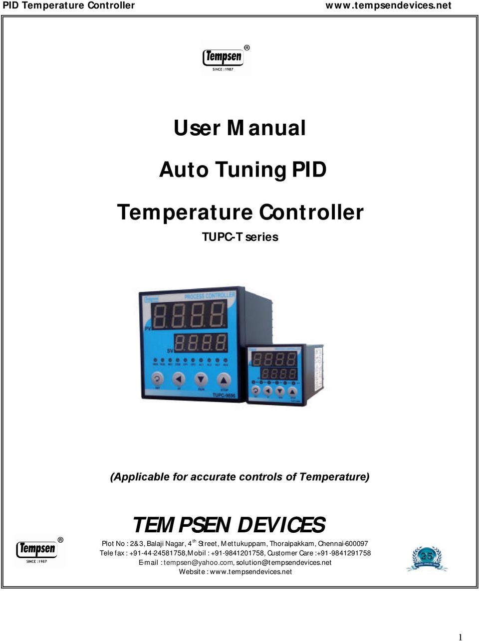Heat Sink Manual/ Auto-tuning PID Temperature Controller TD4-SNR PT100+25A DA 