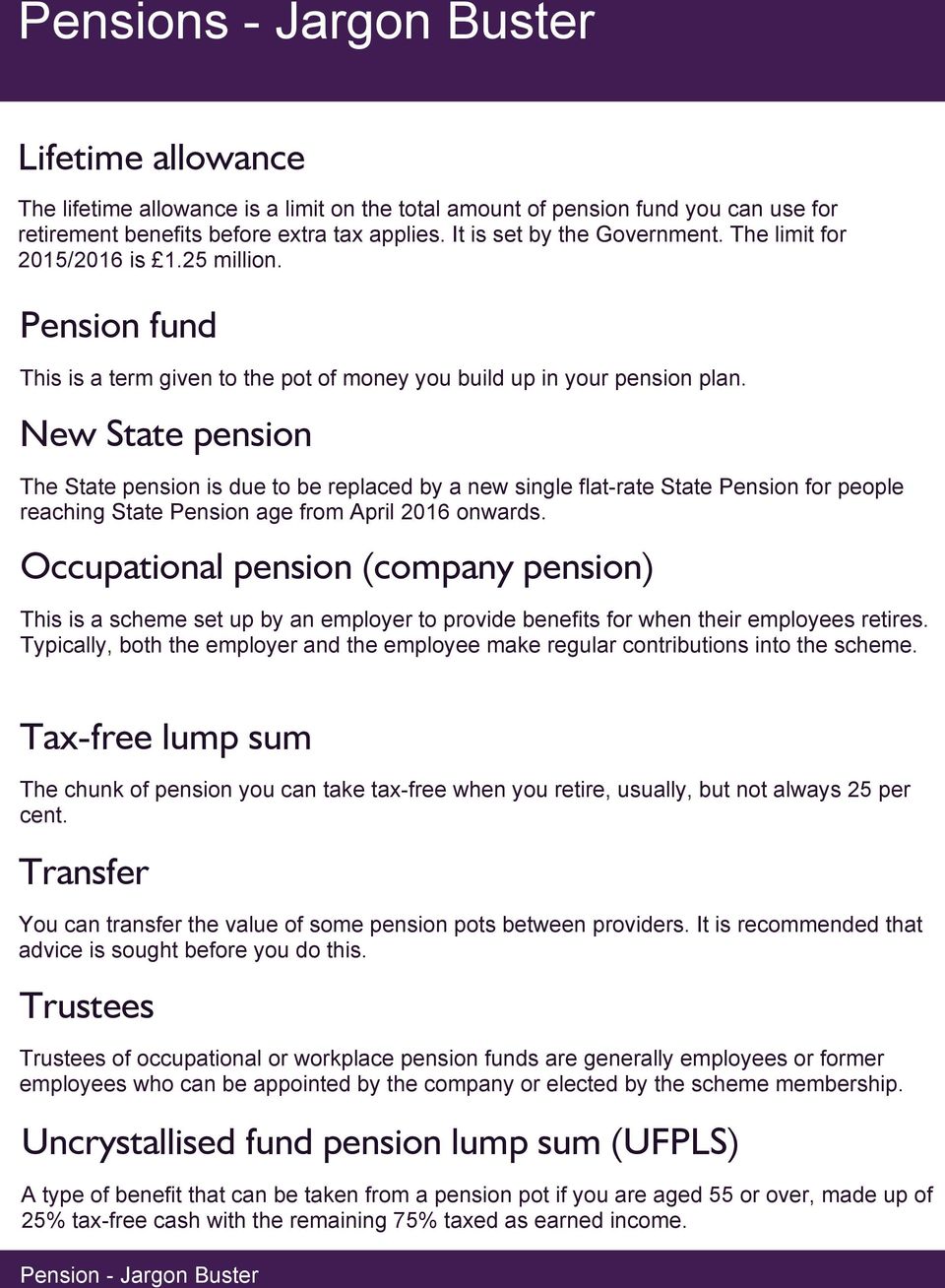 New State pension The State pension is due to be replaced by a new single flat-rate State Pension for people reaching State Pension age from April 2016 onwards.