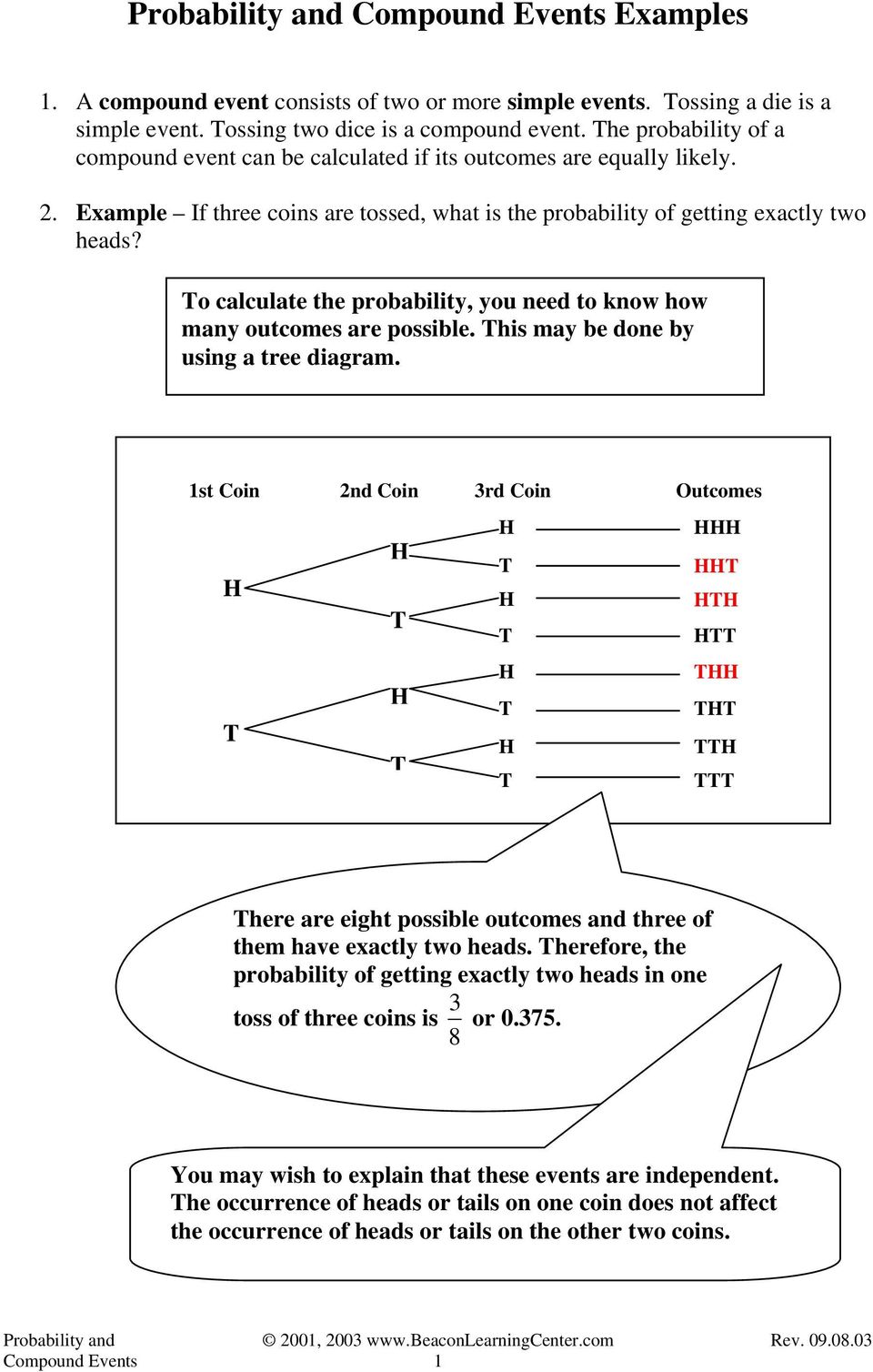 Probability and Compound Events Examples - PDF Free Download With Probability Of Compound Events Worksheet
