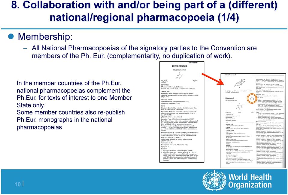 (complementarity, no duplication of work). In the member countries of the Ph.Eur.