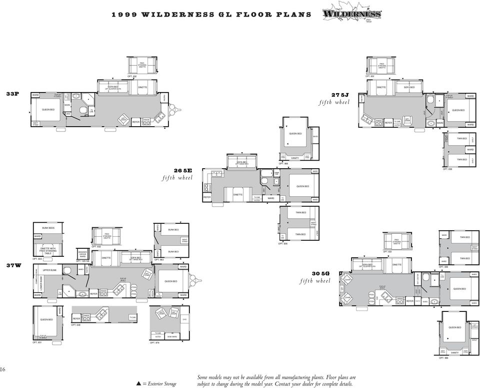1999 Wilderness Travel Trailer Floor Plan
