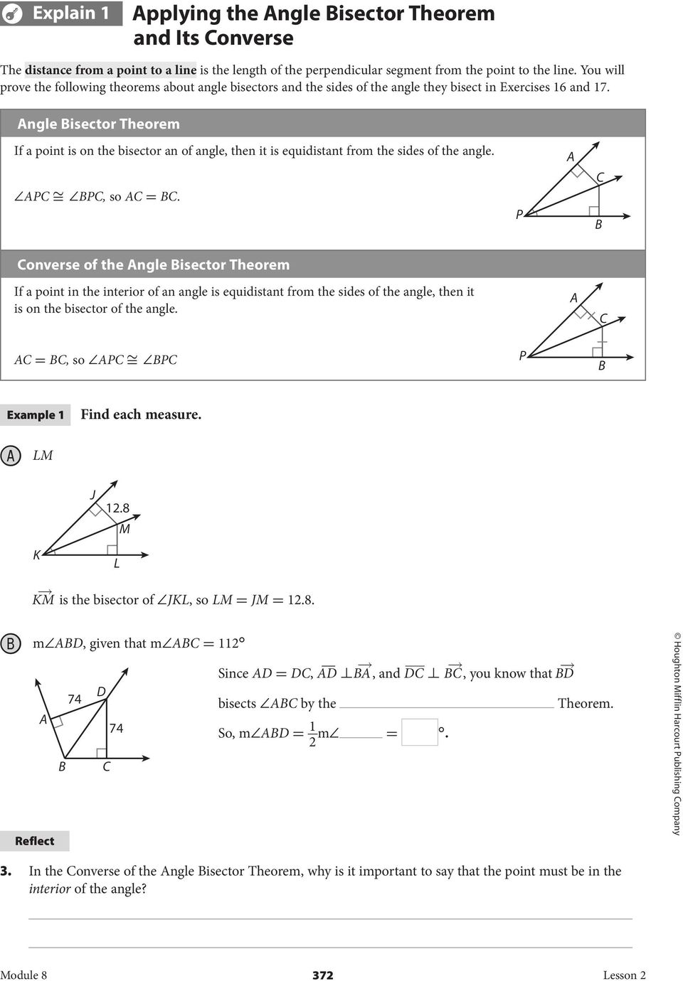 244.24 Angle Bisectors of Triangles - PDF Free Download Inside Angle Bisector Theorem Worksheet