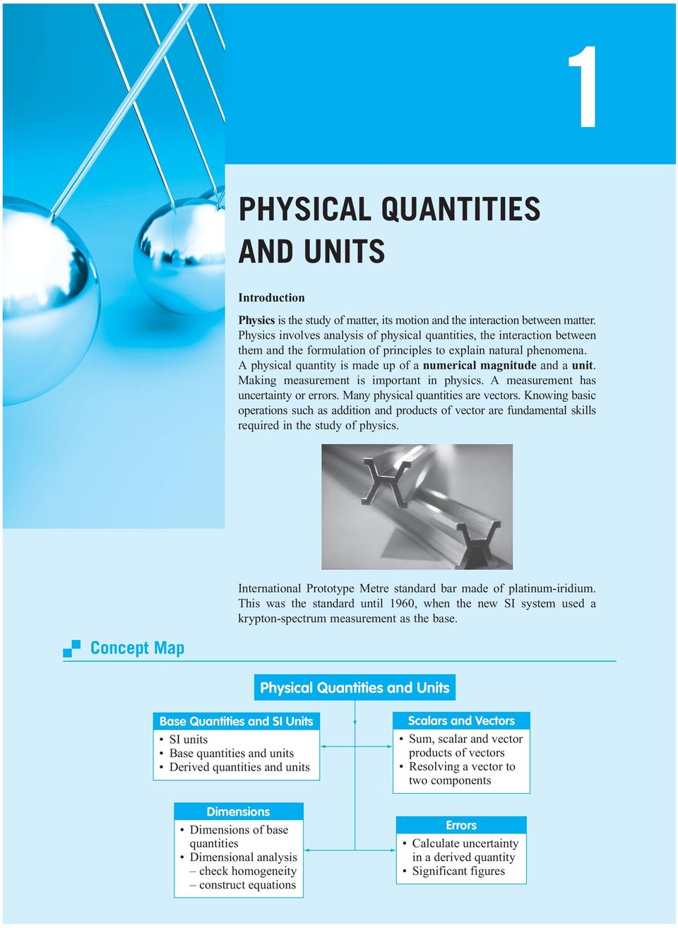 A physical quantity is made up of a numerical magnitude and a unit. Making measurement is important in physics. A measurement has uncertainty or errors. Many physical quantities are vectors.