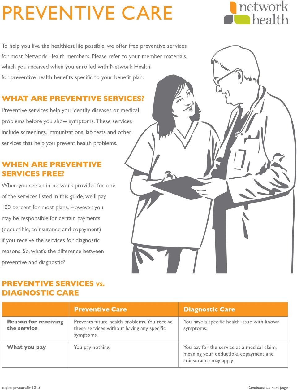 Preventive services help you identify diseases or medical problems before you show symptoms.