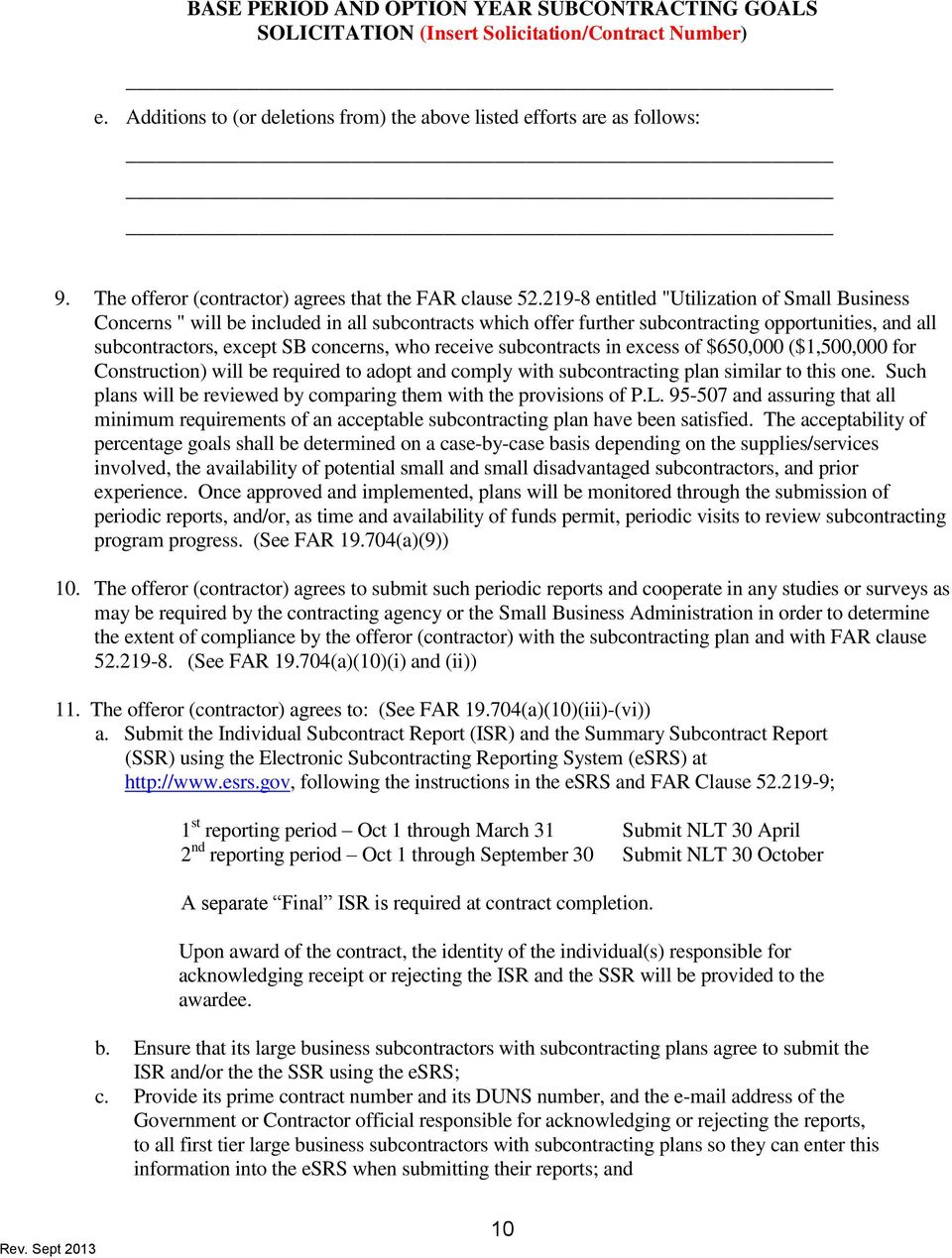 SMALL BUSINESS SUBCONTRACTING PLAN (Template-edit all red font Regarding Small Business Subcontracting Plan Template
