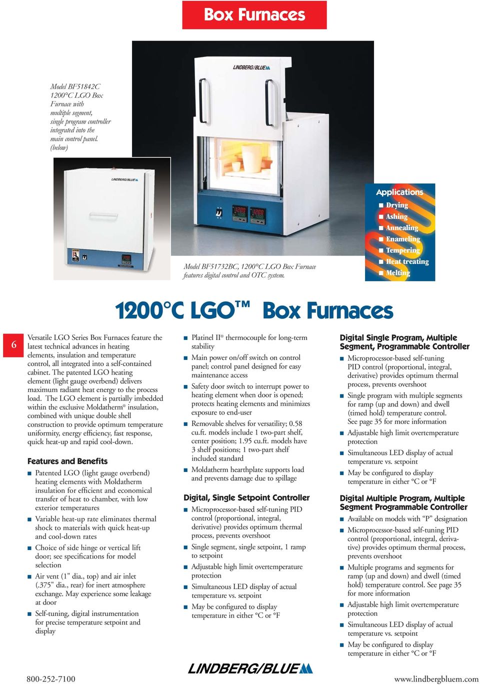 For Lindberg//Blue M 1500 Degree C Box Furnaces and 1200 Degree C Tube Furnaces 240V Thermo Scientific CC58114PC-1 Lindberg//Blue M Single Zone Console Programmable Furnace Temperature Controller