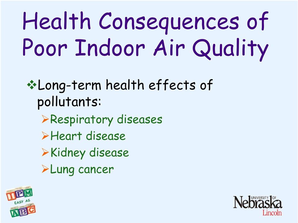 of pollutants: Respiratory diseases