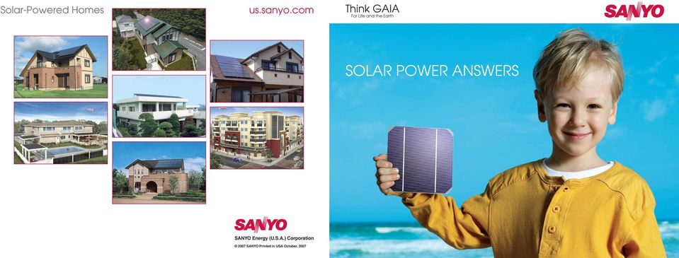 SOLAR POWER ANSWERS SANYO Energy