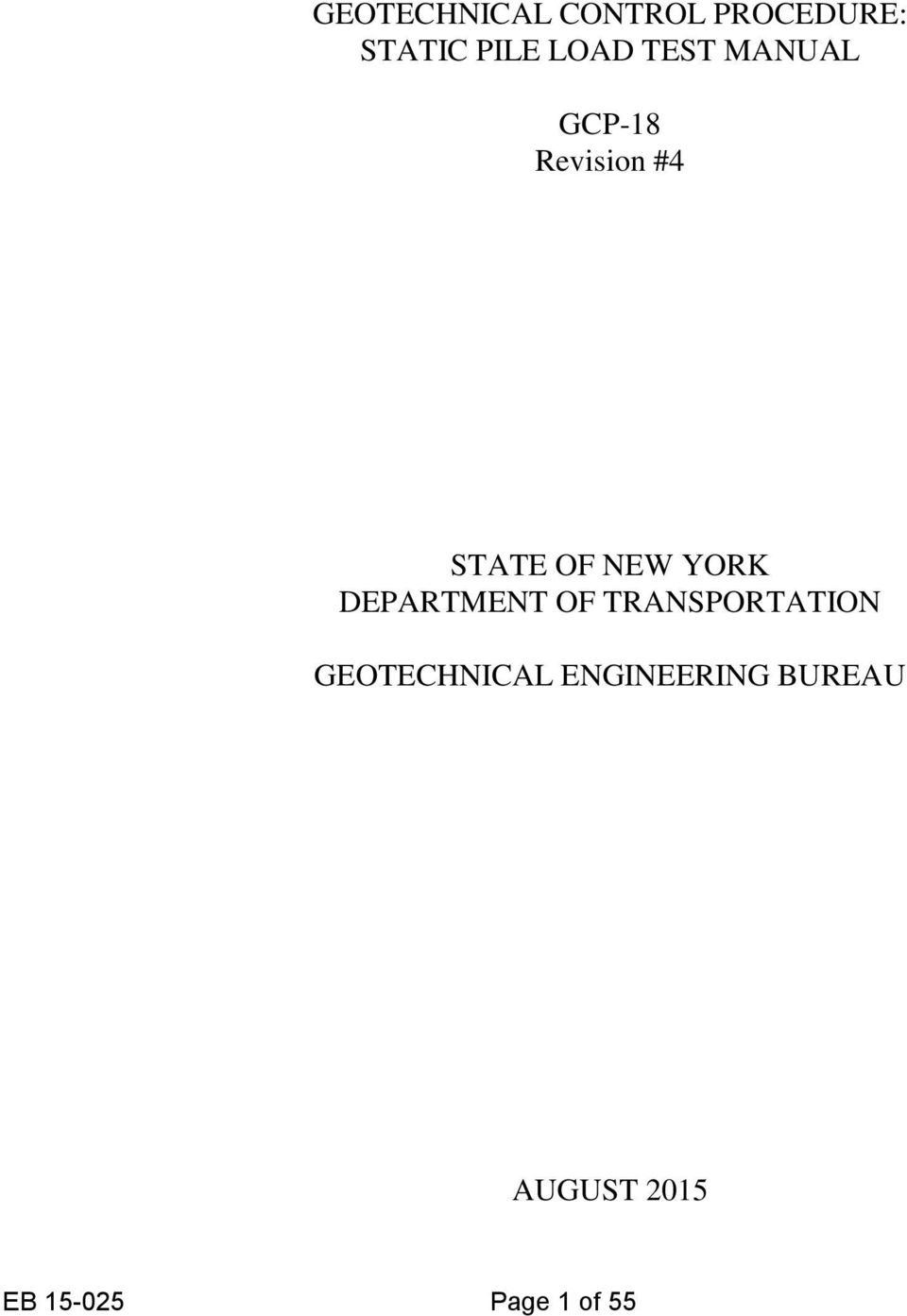 DEPARTMENT OF TRANSPORTATION GEOTECHNICAL