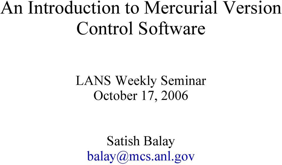 Weekly Seminar October 17,