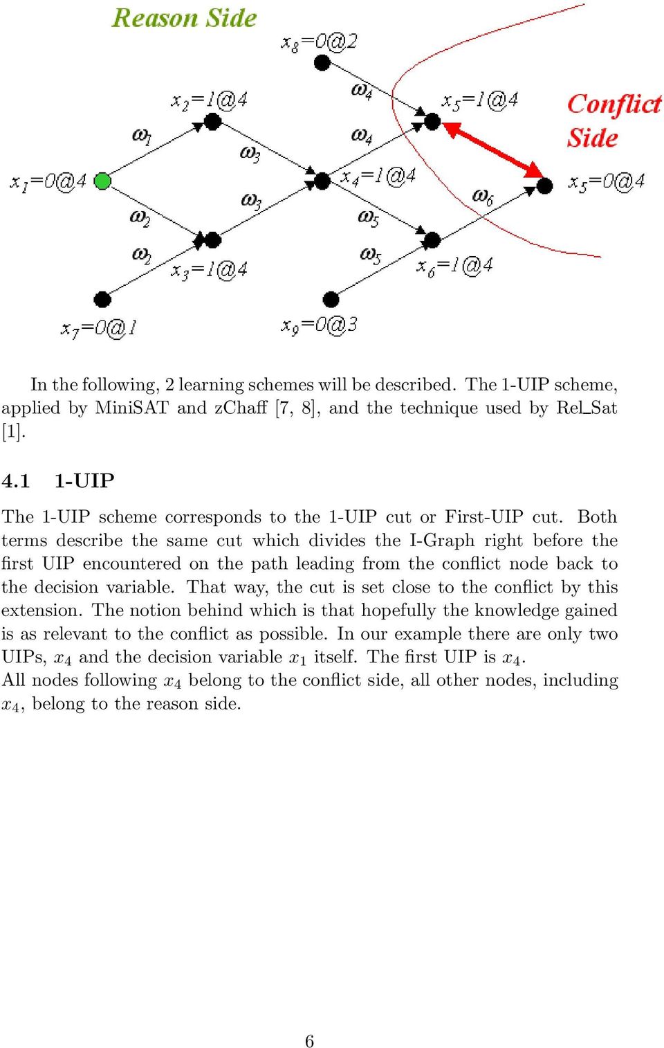 Both terms describe the same cut which divides the I-Graph right before the first UIP encountered on the path leading from the conflict node back to the decision variable.