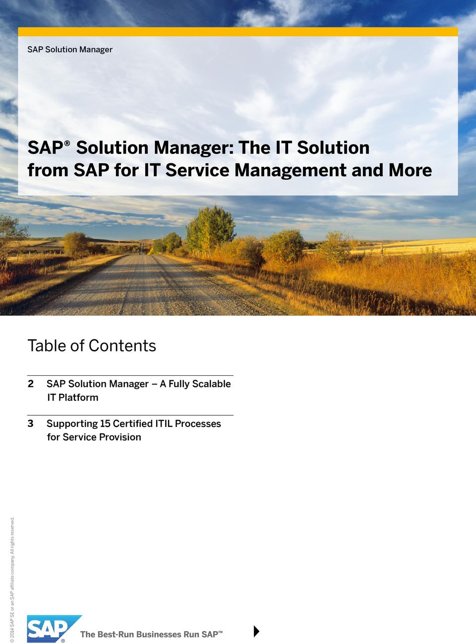 Contents 2 SAP Solution Manager A Fully Scalable IT